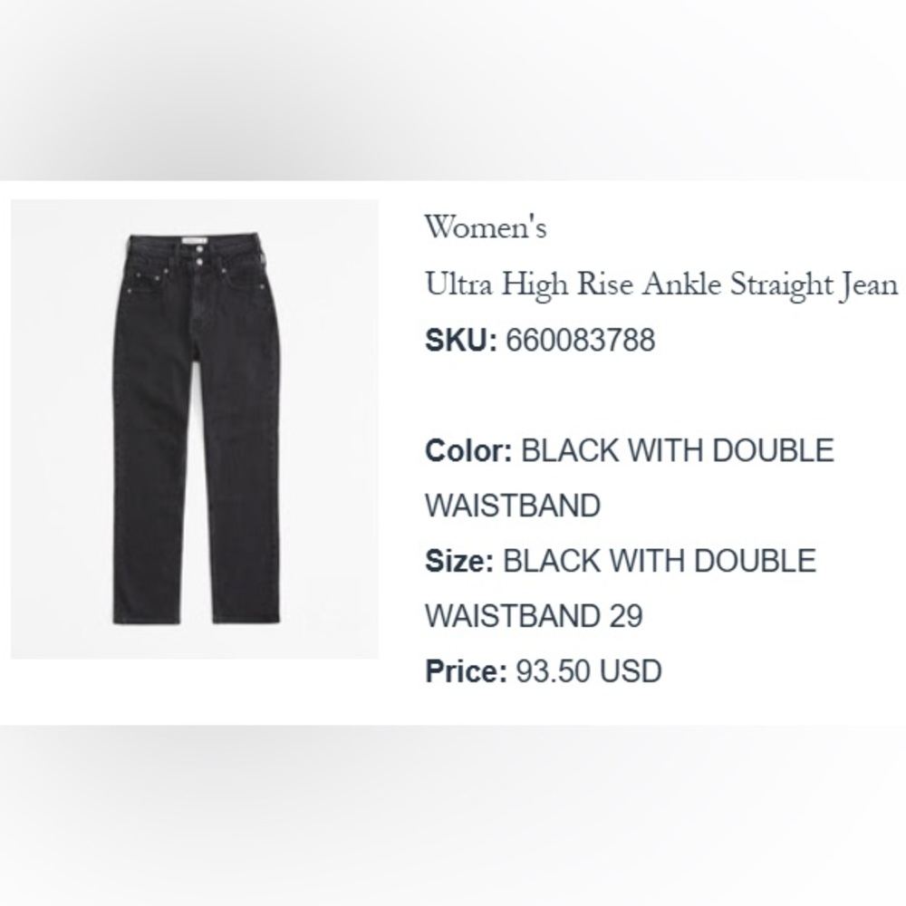 New: Abercrombie & Fitch Women's Ultra High Rise Jeans | Black